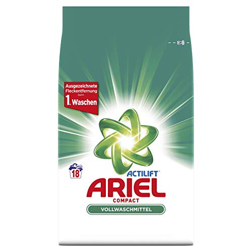 Ariel Compact Vollwaschmittel Pulver, 5er Pack (5 x 18 Waschladungen)