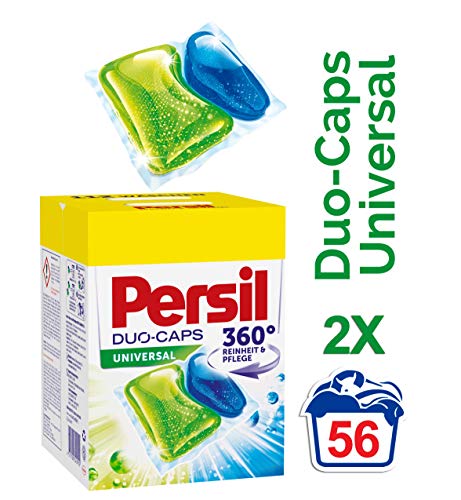 Persil Duo-Caps Universal, Vollwaschmittel mit Tiefenrein-Technologie, 2er Pack (2 x 56 Waschladungen)