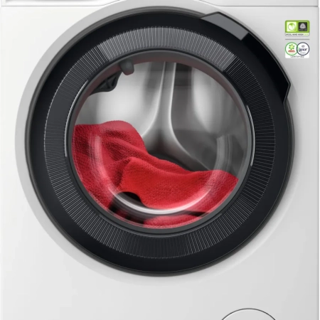 AEG LR9W80600 Waschmaschine - Frontlader mit Bedienfeld und geöffneter Tür