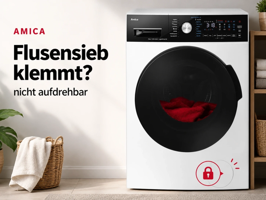 Amica Waschmaschine: Flusensieb lässt sich nicht aufdrehen / klemmt