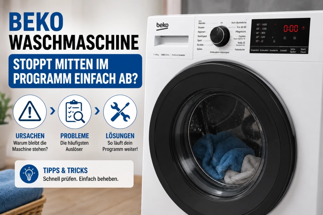Beko Waschmaschine stoppt mitten im Programm einfach ab