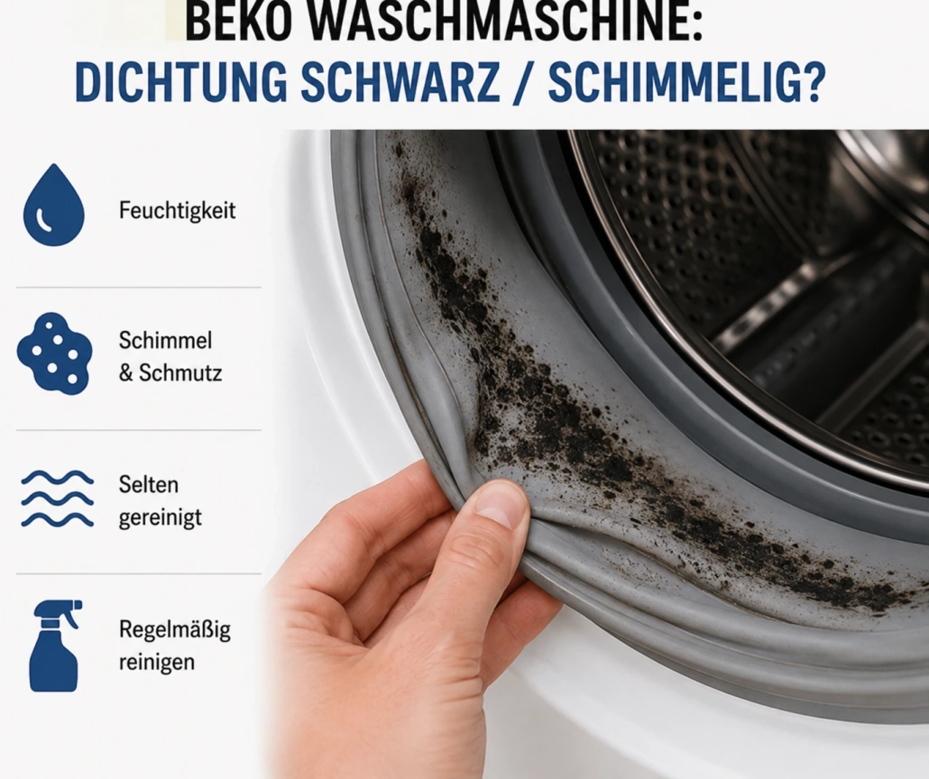 Beko Waschmaschine: Dichtung / Manschette schwarz und schimmelig