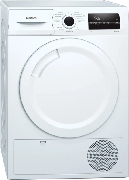 Constructa CWK3N203 Kondenstrockner, 7 kg, weiß, Frontansicht