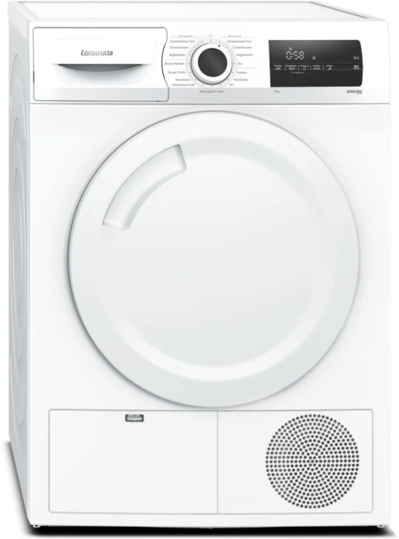 Constructa CWK3R204 Wärmepumpentrockner – 8 kg Trockner mit Easy Clean Filter und Auto Dry