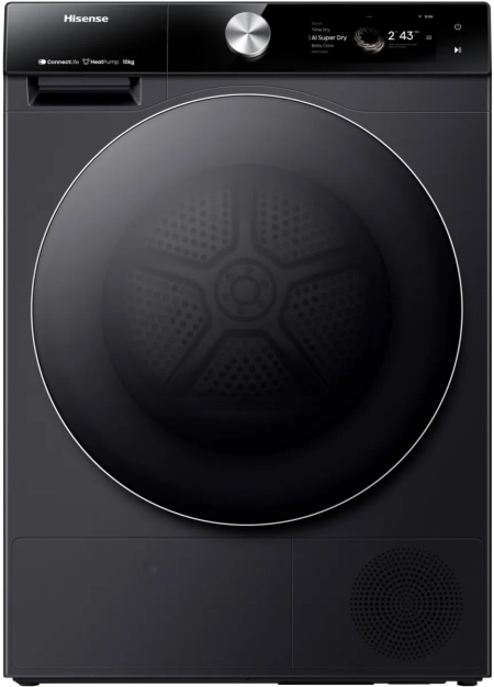 Hisense DH7S107BB Wärmepumpentrockner im dunklen Design
