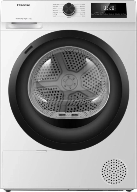 Hisense DHQE800BW2 Wärmepumpentrockner - Frontansicht
