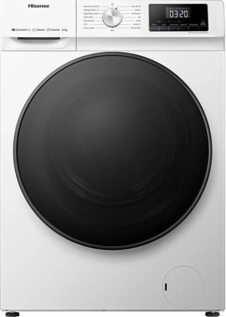 Hisense WFQA9014EVJMW Waschmaschine 9kg mit Dampf und Inverter-Motor