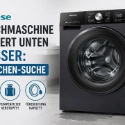 Hisense Waschmaschine mit Wasserpfütze unten