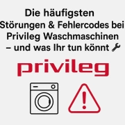 Störungen _ Fehlercodes bei Privileg Waschmaschinen Privileg Waschmaschine mit Fehlermeldung im Display
