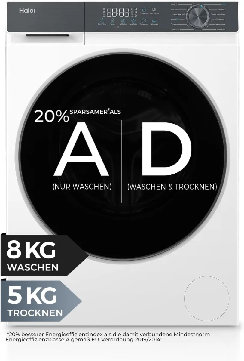 Haier HWD80-BP14637T Waschtrockner